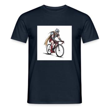 Road Warrior - Viking Warrior Road Cyclist - T-shirt homme - marine - Devant - AI Model Male 178 light (178cm)