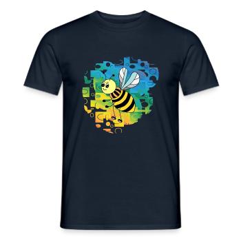 Biene - Männer T-Shirt - Navy - Vorne - AI Model Male 178 light (178cm)