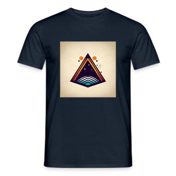 Space Dreieck - Männer T-Shirt - Navy - Vorne - AI Model Male 178 light (178cm)