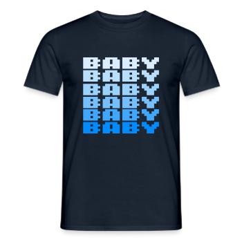 BABY Schriftzug Retro Gaming 8bit - Männer T-Shirt - Navy - Vorne - AI Model Male 178 light (178cm)