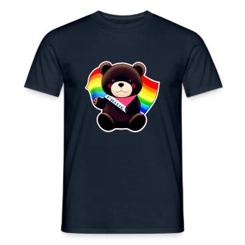 PRIDE MONTH RAINBOW BEAR - Men's T-Shirt - navy - Front - AI Model Male 178 light (178cm)