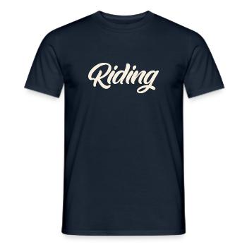 Riding - Riding - Horse - Horses - Slogan - Saying - Men's T-Shirt - navy - Front - AI Model Male 178 light (178cm)