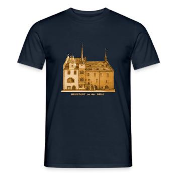 Neustadt an der Orla Rathaus Thüringen - Männer T-Shirt - Navy - Vorne - AI Model Male 178 light (178cm)