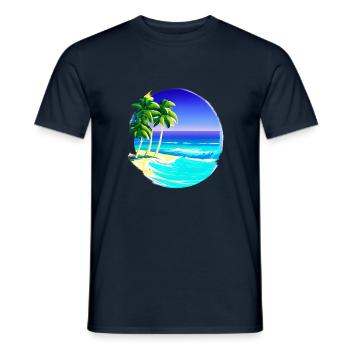Palm Islands Sun Summer Holiday Beach Palm Tree - T-shirt homme - marine - Devant - AI Model Male 178 light (178cm)