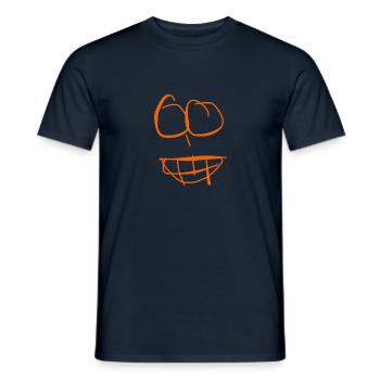 Drôle de visage sur t-shirt - T-shirt homme - marine - Devant - AI Model Male 178 light (178cm)