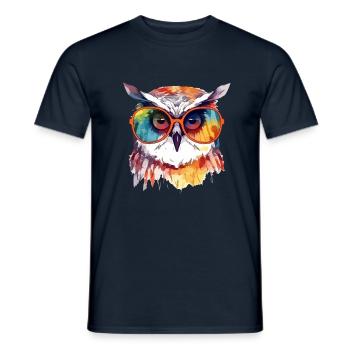 Chouchou la chouette à lunettes - T-shirt homme - marine - Devant - AI Model Male 178 light (178cm)