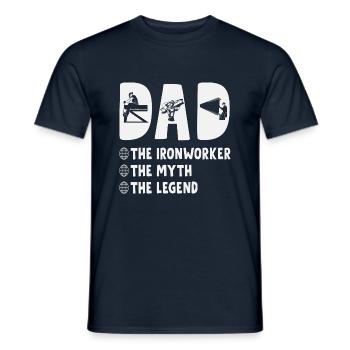Dad The Ironworker The Myth The Legend Fathers Day - Men's T-Shirt - navy - Front - AI Model Male 178 light (178cm)