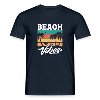 Beach Vibes - Männer T-Shirt - Navy - Vorne - AI Model Male 178 light (178cm)