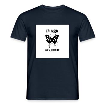 Butterfly dreams! Fly high like a butterfly! - Männer T-Shirt - Navy - Vorne - AI Model Male 178 light (178cm)