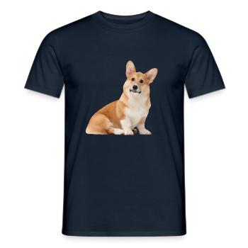 Cute Corgi Dog - Men's T-Shirt - navy - Front - AI Model Male 178 light (178cm)