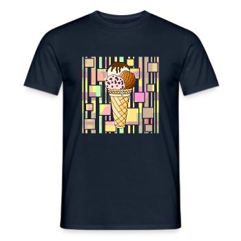 Eis - Männer T-Shirt - Navy - Vorne - AI Model Male 178 light (178cm)