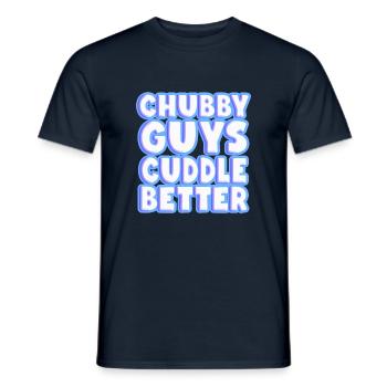 Mollige Jungs kuscheln besser - Männer T-Shirt - Navy - Vorne - AI Model Male 178 light (178cm)