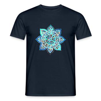 Mandala - Männer T-Shirt - Navy - Vorne - AI Model Male 178 light (178cm)