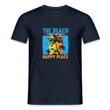 The Beach is my Happy Place - Men's T-Shirt - navy - Front - AI Model Male 178 light (178cm)