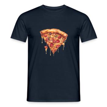 Pizza Passion: une tranche alléchante! - T-shirt homme - marine - Devant - AI Model Male 178 light (178cm)