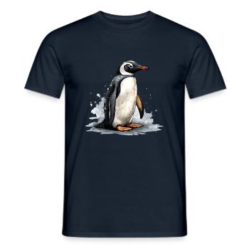 Pingouin sur la banquise - T-shirt homme - marine - Devant - AI Model Male 178 light (178cm)