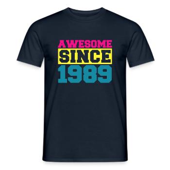 Awesome since 1989. Funny gift men women birthday - T-shirt homme - marine - Devant - AI Model Male 178 light (178cm)