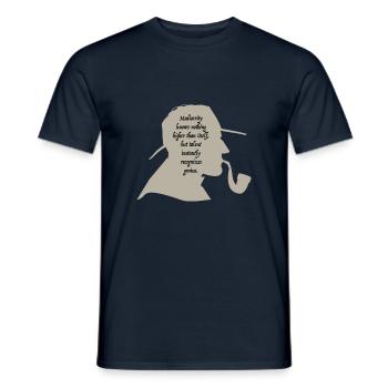 Le talent reconnaît instantanément la citation géniale de Sherlock. - T-shirt homme - marine - Devant - AI Model Male 178 light (178cm)