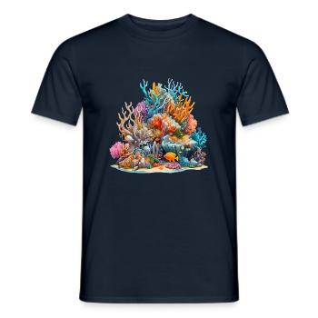 The Great Barrier Reef, a natural wonder - Men's T-Shirt - navy - Front - AI Model Male 178 light (178cm)