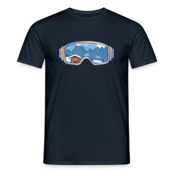 Ski Google, Snowboard, Skifahrer - Männer T-Shirt - Navy - Vorne - AI Model Male 178 light (178cm)