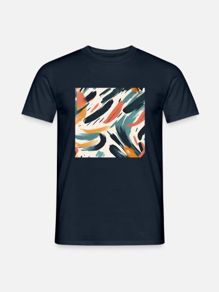 modernes Pinselstrichdesign - Männer T-Shirt - Navy