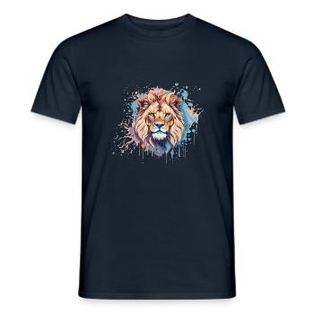 Bunter Löwe - Männer T-Shirt - Navy - Vorne - AI Model Male 178 light (178cm)