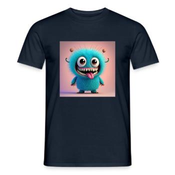 Happy Halloween niedliches Monster gruselig lustig gruselig - Männer T-Shirt - Navy - Vorne - AI Model Male 178 light (178cm)