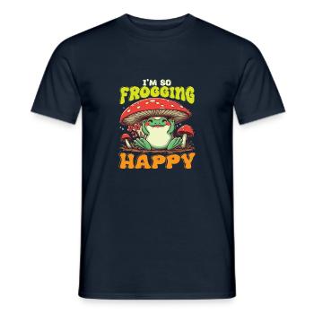 I´m so Frogging Happy - Männer T-Shirt - Navy - Vorne - AI Model Male 178 light (178cm)
