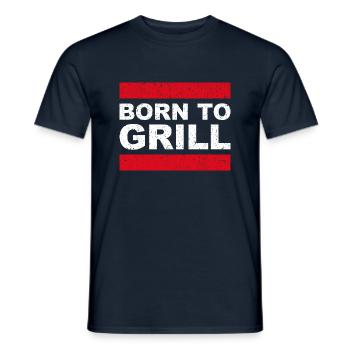 Born To Grill - Funny Gift for Grill Enthusiasts - Men's T-Shirt - navy - Front - AI Model Male 178 light (178cm)