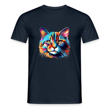 Street Cat - Männer T-Shirt - Navy - Vorne - AI Model Male 178 light (178cm)