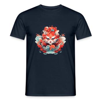 Chinese Dragon Cat - Männer T-Shirt - Navy - Vorne - AI Model Male 178 light (178cm)