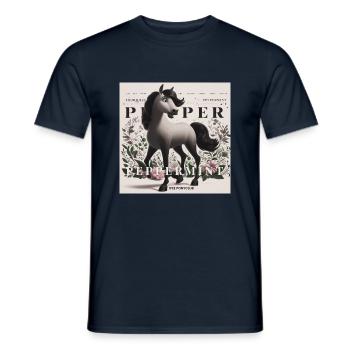 Peppermint Power - Männer T-Shirt - Navy - Vorne - AI Model Male 178 light (178cm)