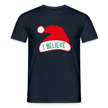 I believe in Santa Claus - Men's T-Shirt - navy - Front - AI Model Male 178 light (178cm)