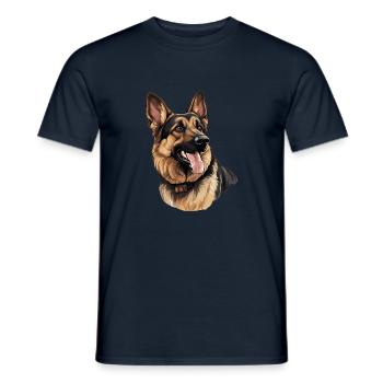 German Shepherd Motif - Men's T-Shirt - navy - Front - AI Model Male 178 light (178cm)