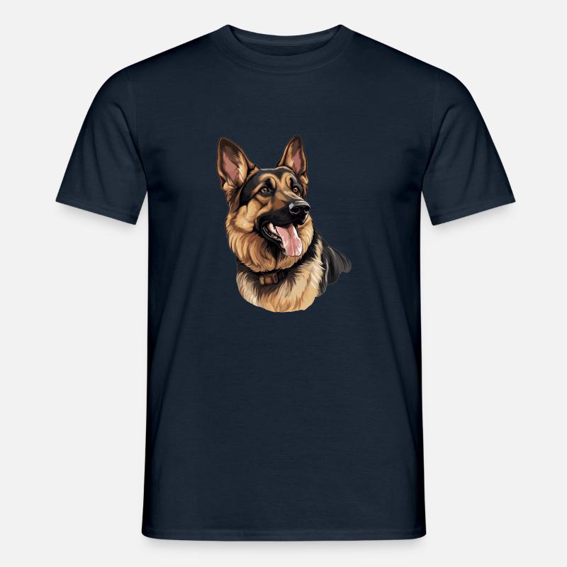 Deutscher Schäferhund Motiv - Männer T-Shirt - Navy