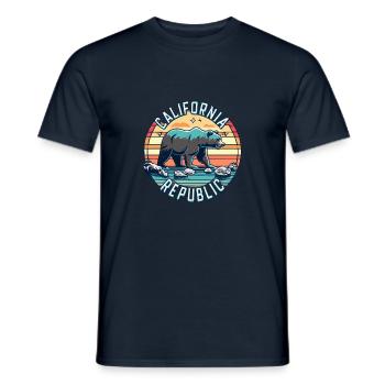 République de Californie Rétro - T-shirt homme - marine - Devant - AI Model Male 178 light (178cm)