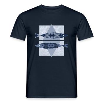 Poissons - T-shirt homme - marine - Devant - AI Model Male 178 light (178cm)