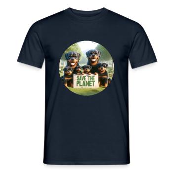 Famille Rottweiler - T-shirt homme - marine - Devant - AI Model Male 178 light (178cm)