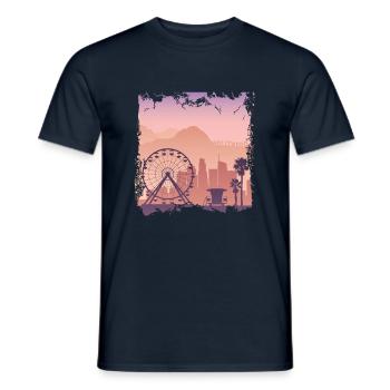 Los angeles californie voyage ville usa amérique - T-shirt homme - marine - Devant - AI Model Male 178 light (178cm)