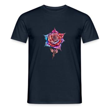 Diamant Rose - Männer T-Shirt - Navy - Vorne - AI Model Male 178 light (178cm)