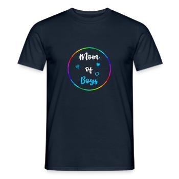 Mom of Boys - Männer T-Shirt - Navy - Vorne - AI Model Male 178 light (178cm)