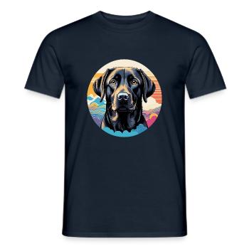 Labrador Retriever - T-shirt homme - marine - Devant - AI Model Male 178 light (178cm)