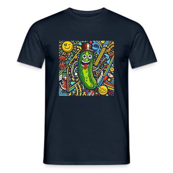 Concombres drôles - Mariner et rire - T-shirt homme - marine - Devant - AI Model Male 178 light (178cm)