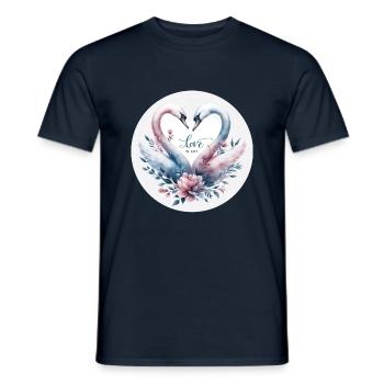 Cygne : L'amour tendre - T-shirt homme - marine - Devant - AI Model Male 178 light (178cm)