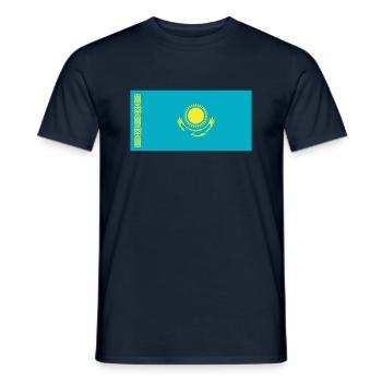 Kazakhstan Flag / Drapeau Kazakhstan - Men's T-Shirt - navy - Front - AI Model Male 178 light (178cm)