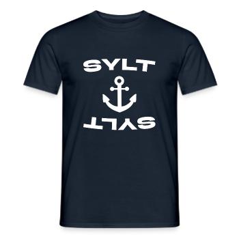 Sylt - Mer du Nord - Allemagne - Kampen - Île - T-shirt homme - marine - Devant - AI Model Male 178 light (178cm)
