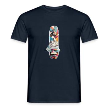 Snowboard mit Bergen und einigen geometrischen - Männer T-Shirt - Navy - Vorne - AI Model Male 178 light (178cm)