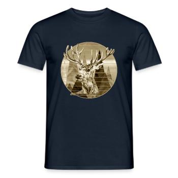 Hirsch - Männer T-Shirt - Navy - Vorne - AI Model Male 178 light (178cm)
