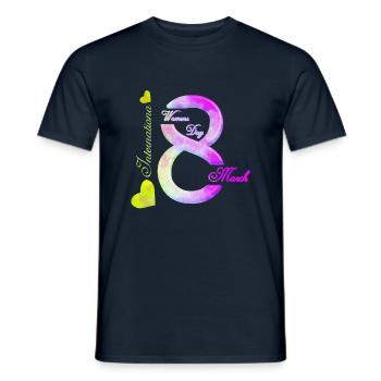 Women's Power March 8 GirlPower Female Feminism - Men's T-Shirt - navy - Front - AI Model Male 178 light (178cm)