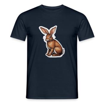 Hase Ostern Süß - Männer T-Shirt - Navy - Vorne - AI Model Male 178 light (178cm)